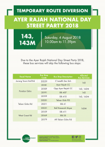 Tower Transit Poster for Ayer Rajah National Day Street Party 2018