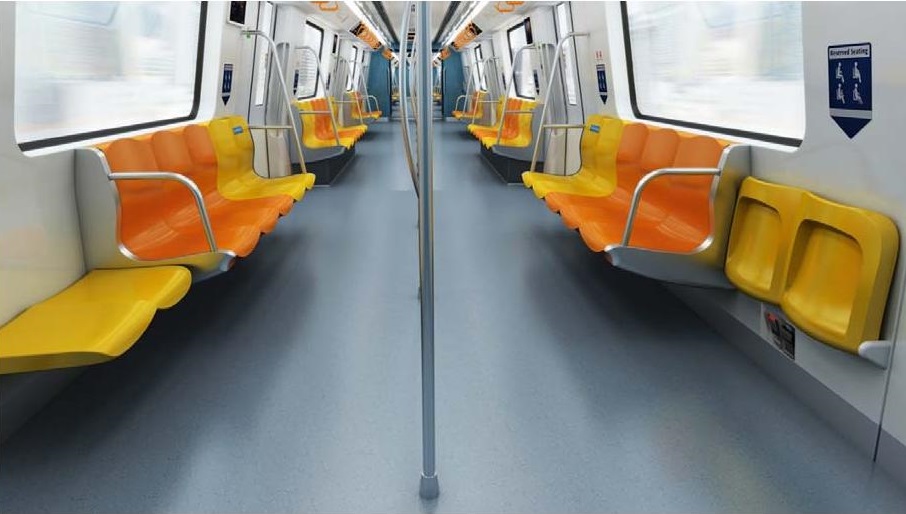 Bombardier MOVIA R151 Train Interior with tip-up seats