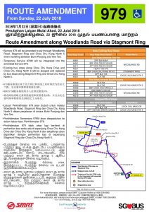 SMRT Buses Poster for Service 979 Amendment & 979M Withdrawal