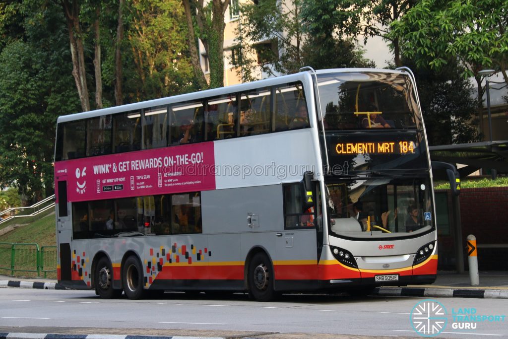 Service 184 - SMRT Alexander Dennis Enviro500 (SMB5051E)