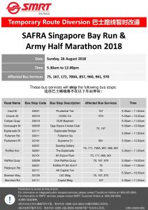 SMRT Buses Poster for SAFRA Singapore Bay Run & Army Half Marathon 2018