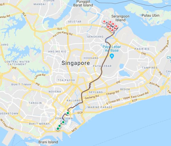 Route G214 At A Glance. Map: Beeline.sg 