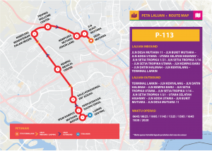 Bas Muafakat Johor P113 - Route Map