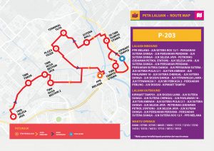 Bas Muafakat Johor P203 - Route Map