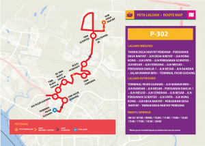 Bas Muafakat Johor P302 - Route Map