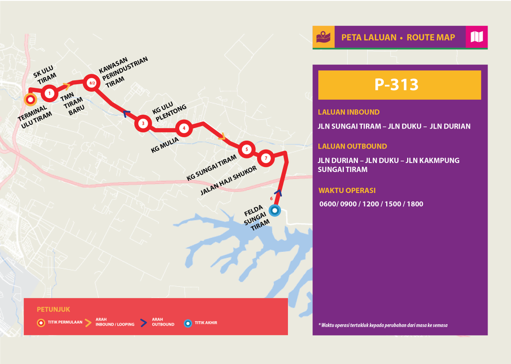 Bas Muafakat Johor P313- Route Map