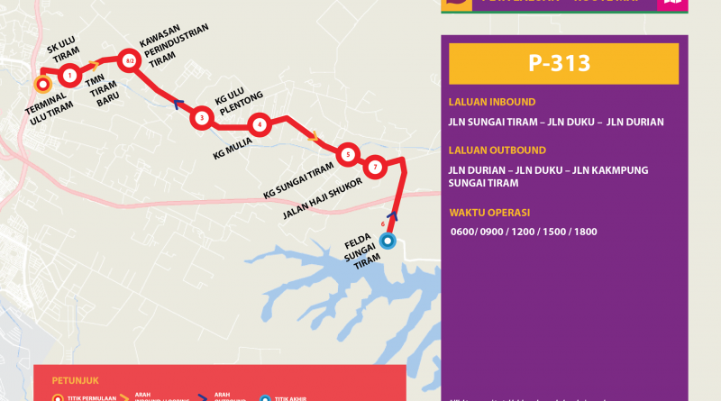 Bas Muafakat Johor P313- Route Map
