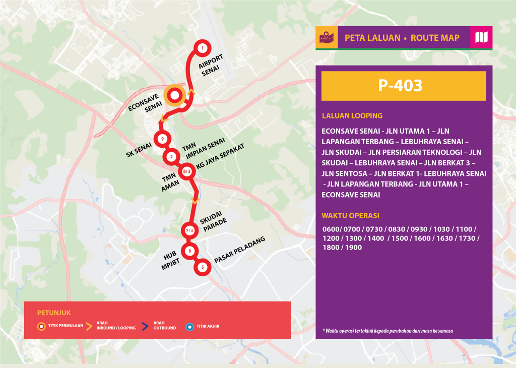 Bas Muafakat Johor P403- Route Map