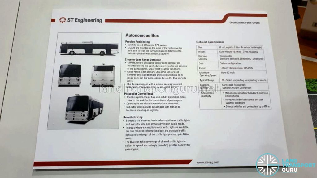 Specification Sheet for the ST Autonomous Bus
