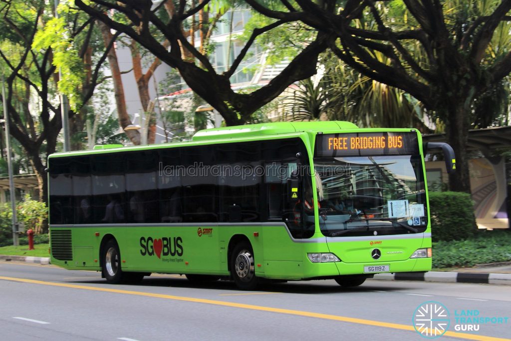 Free Bridging Bus (EWL) - SMRT Buses Task Force 50 Mercedes-Benz Citaro (SG1119Z)