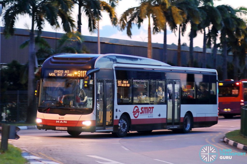 Service 911T - SMRT Buses MAN A22 (SMB1373C)