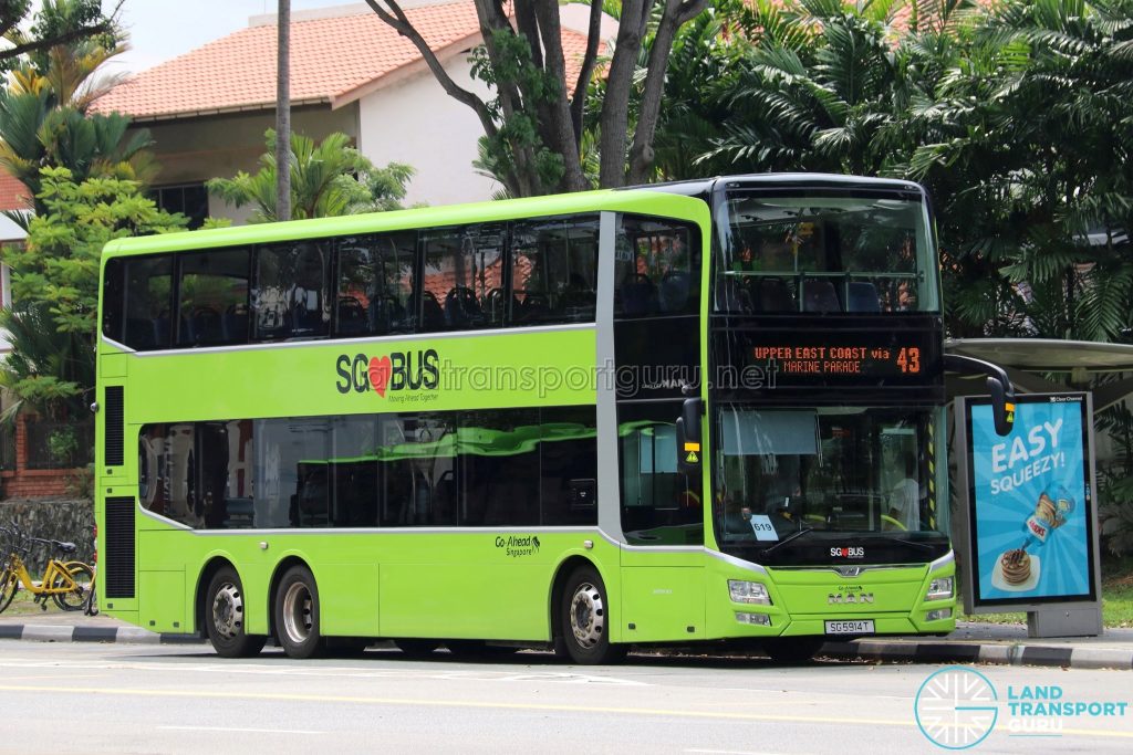 Service 43 - Go-Ahead Singapore MAN Lion's City DD A95 (SG5914T)