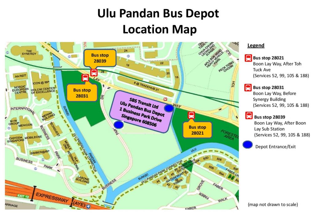 Ulu Pandan Bus Depot Carnival - Location Map as published by SBS Transit
