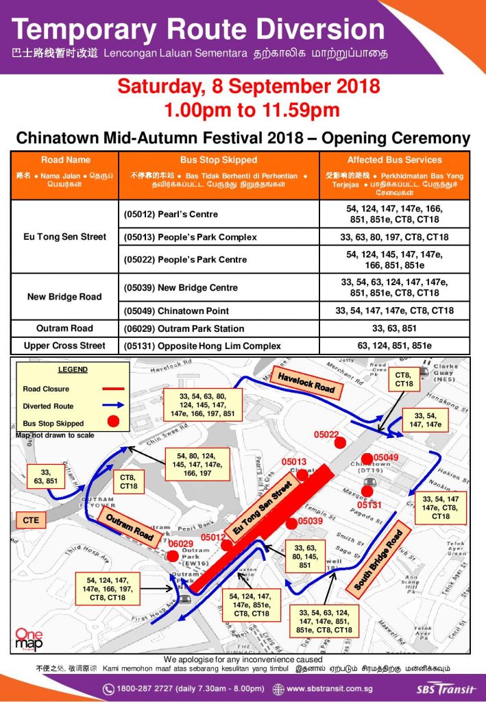 SBS Transit Poster for Chinatown Mid-Autumn Festival 2018 - Opening Ceremony