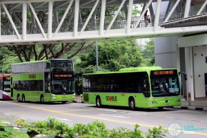 EWL Bridging Bus service operated by TF50 buses & regular SMRT buses