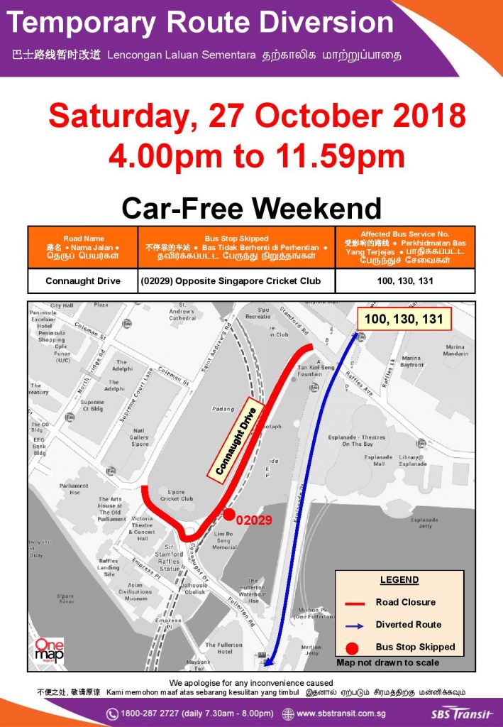 SBS Transit Poster for Car-Free Weekend Oct 2018 (Sat)