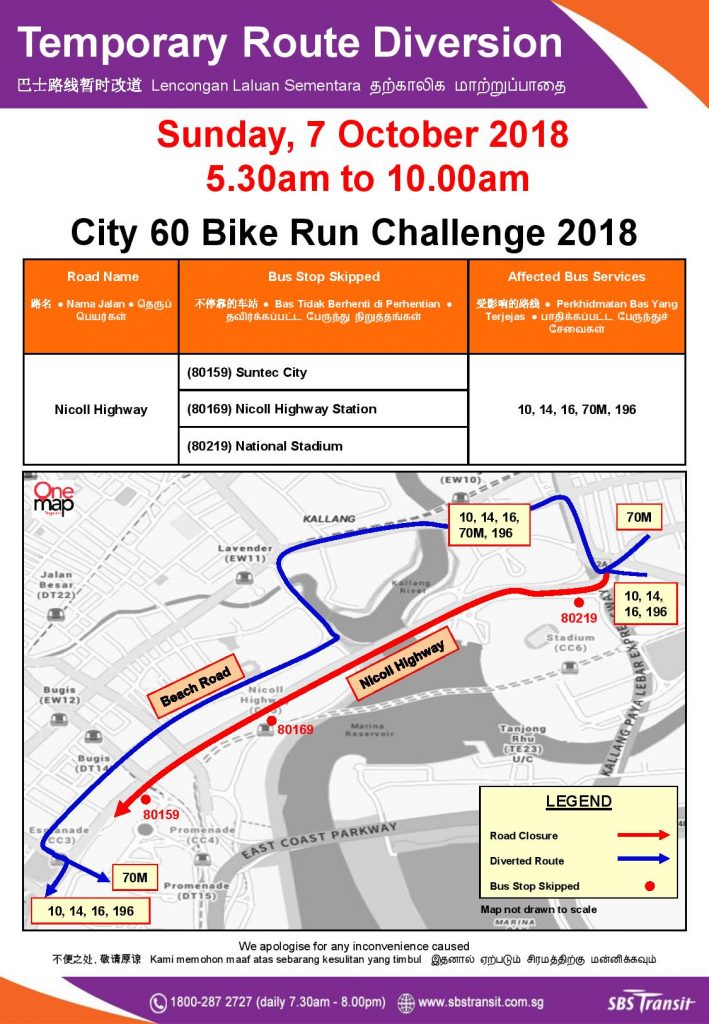SBS Transit Poster for City 60 Bike Run Challenge 2018