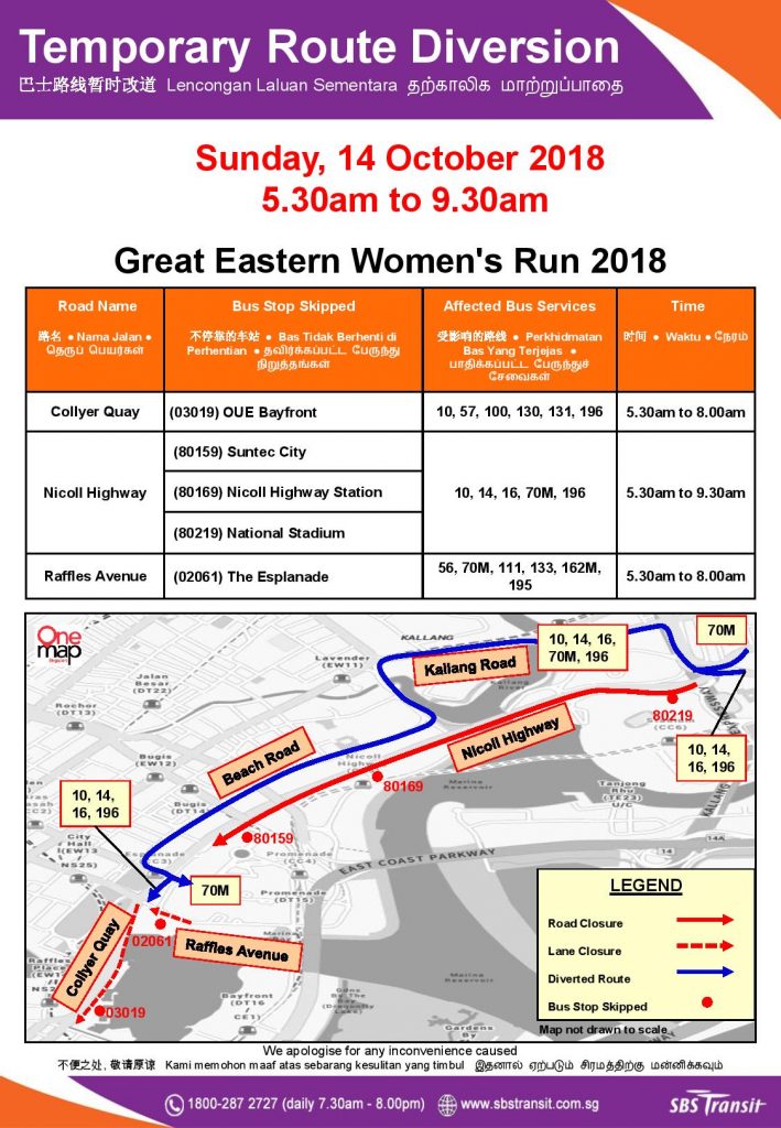 SBS Transit Poster for Great Eastern Women's Run 2018