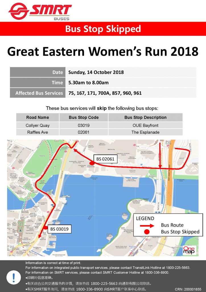 SMRT Buses Poster for Great Eastern Women's Run 2018