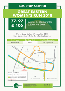 Tower Transit Poster for Great Eastern Women's Run 2018