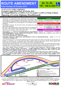 Opening of Lornie Highway (Southbound) - SBS Transit Poster for Bus Services 52, 74, 93, 157, 165 & 852