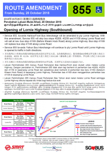 Opening of Lornie Highway (Southbound) - SMRT Poster for Bus Service 855