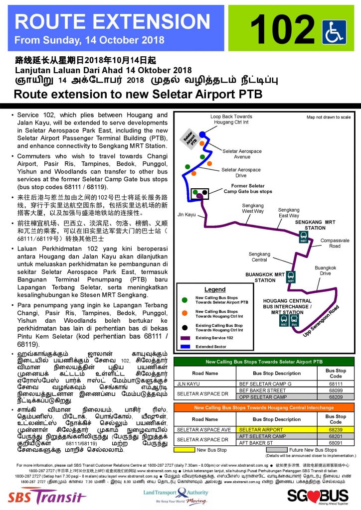 Route Extension to new Seletar Airport Public Terminal Building for Service 102 (Updated Poster)