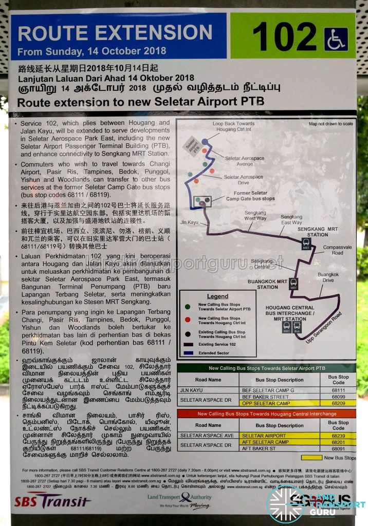 Service 102: Extension to Seletar Airport poster