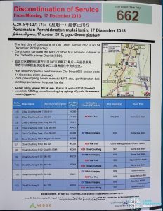 Discontinuation of City Direct Bus Service 662 Poster