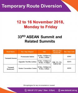 SBS Transit Diversion Poster for 33rd ASEAN Summit and Related Summits