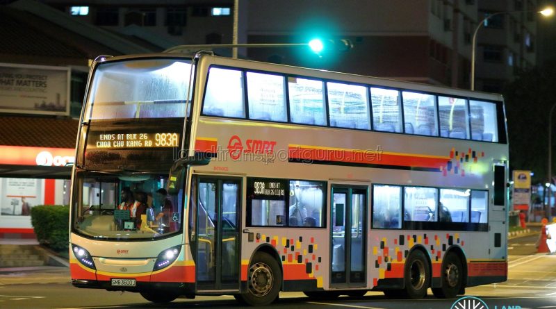 Service 983A - SMRT Buses Alexander Dennis Enviro500 (SMB3600J)