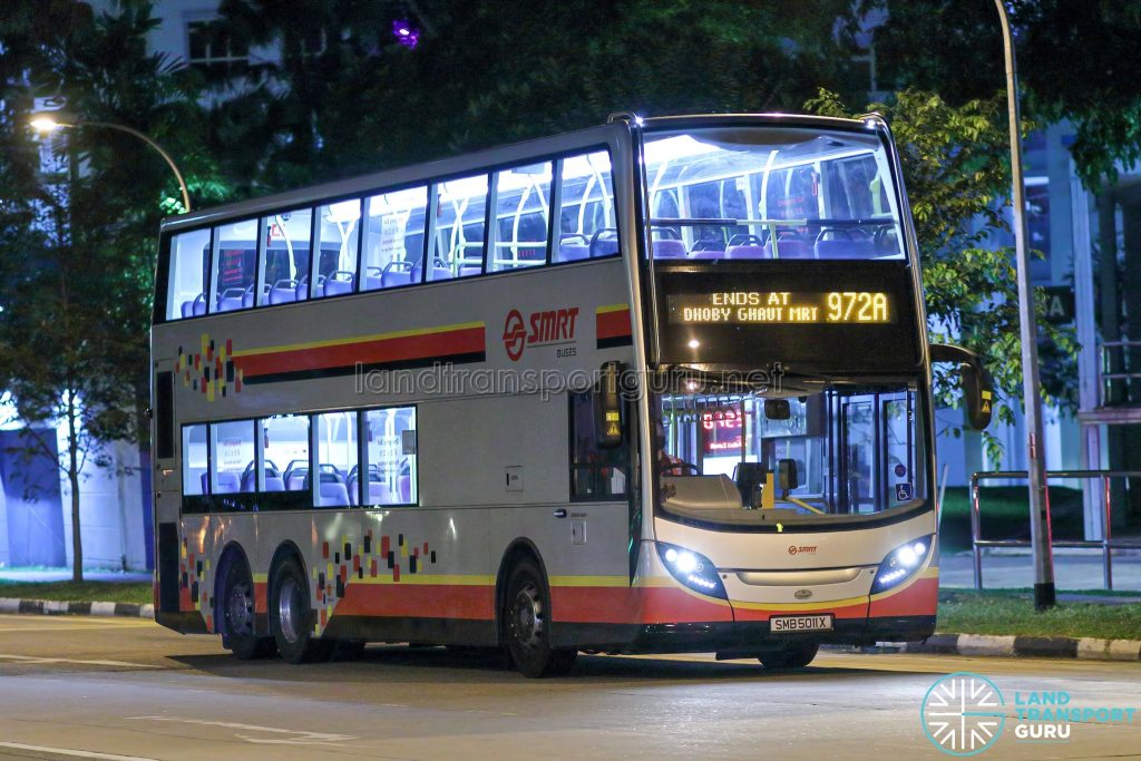 Service 972A - SMRT Buses Alexander Dennis Enviro500 (SMB5011X)