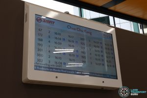 New Choa Chu Kang Bus Interchange - Electronic Information Display System (EIDS)