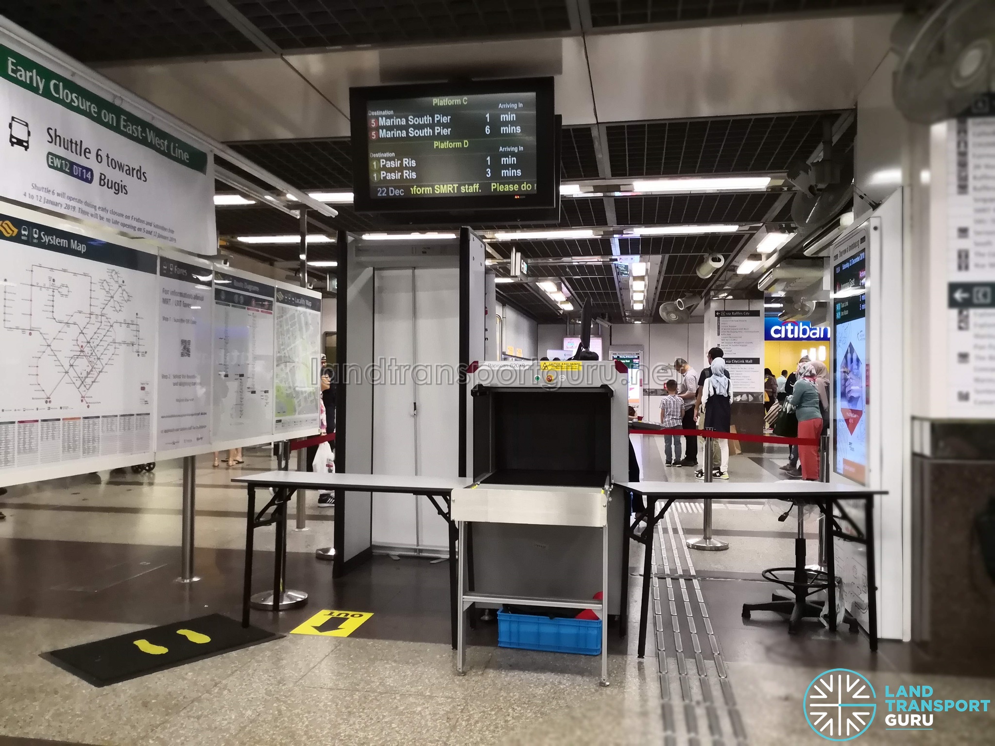 Security Screening Equipment at City Hall MRT Station