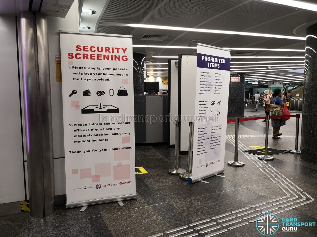 Security Screening Notice at MRT Station