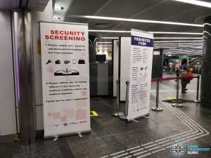Security Screening Notice at MRT Station