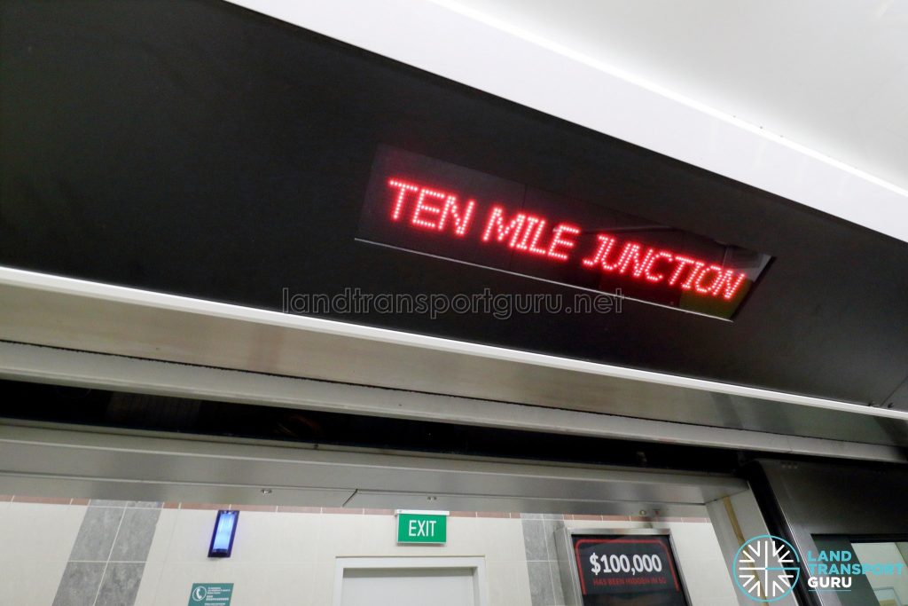 Ten Mile Junction LRT Station display in train