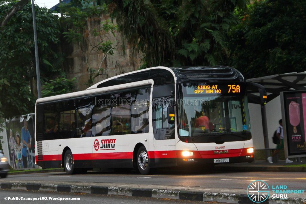 Bus Service 75A – SMRT MAN A22 (SMB1355E)