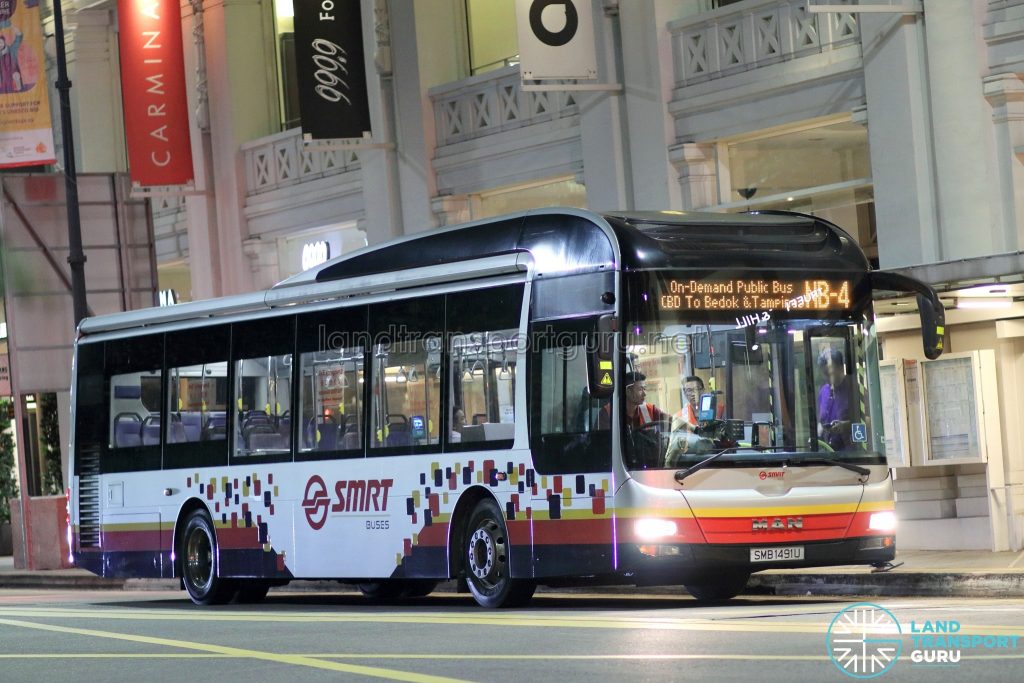 On-Demand Public Bus (Night Bus) NB-4 – SMRT MAN A22 (SMB1491U)
