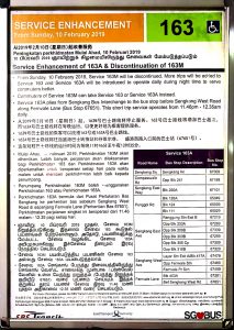 Service 163M withdrawal & Service 163A introduction poster