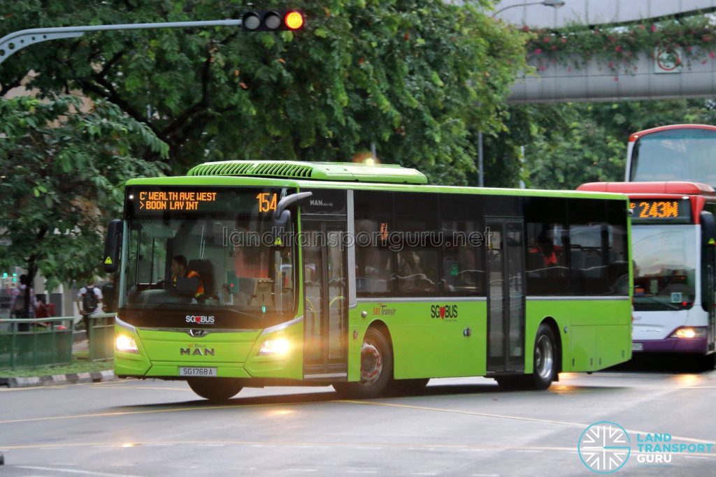 Bus 154 - SBS Transit MAN A22 Euro 6 (SG1768A)