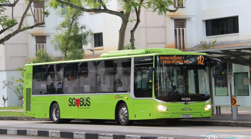 Bus 142 - SBS Transit MAN A22 Euro 6 (SG1810K)