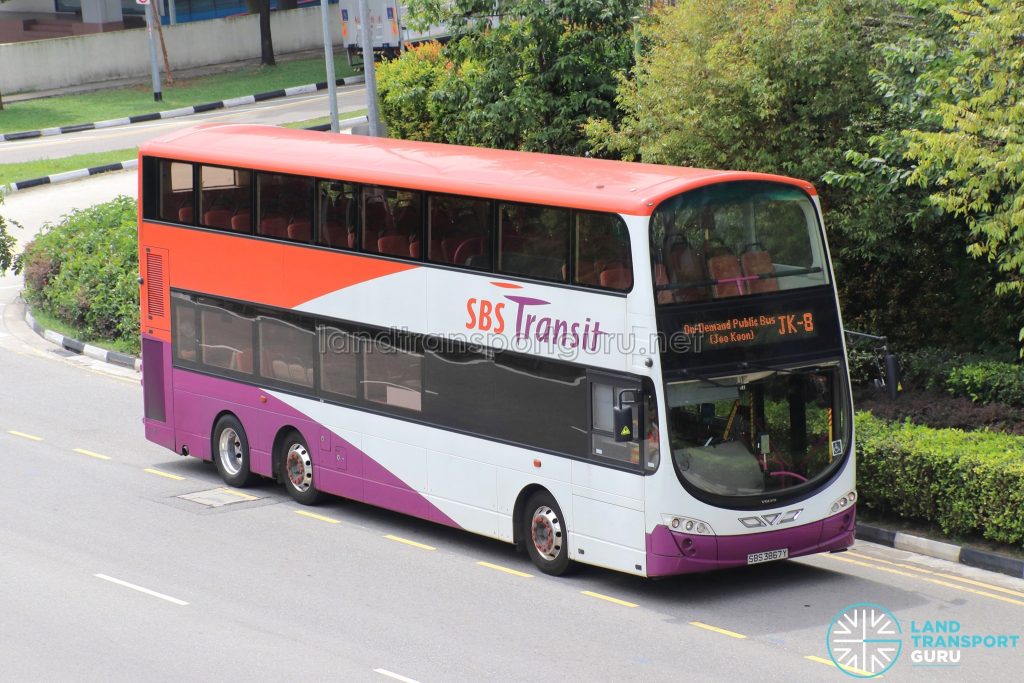 On-Demand Public Bus (Joo Koon) JK-8 - SBS Transit Volvo B9TL Wright (SBS3867Y)