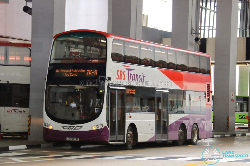 On-Demand Public Bus (Joo Koon) JK-11 - SBS Transit Volvo B9TL Wright (SBS3893X)