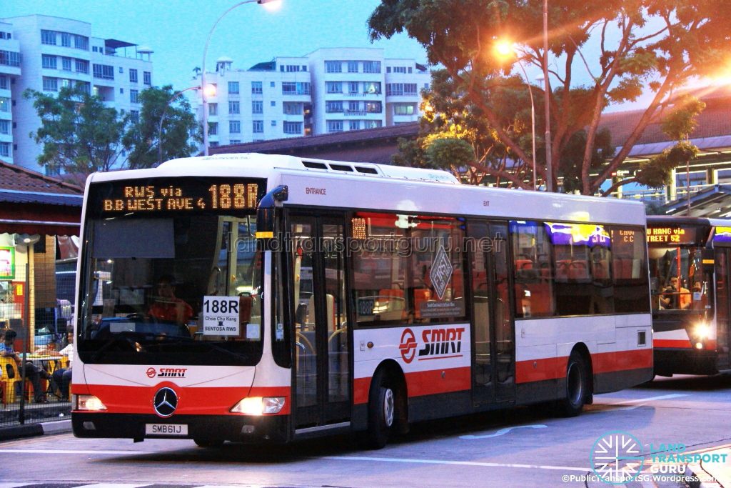 Bus 188R - SMRT Mercedes-Benz OC500LE (SMB61J)