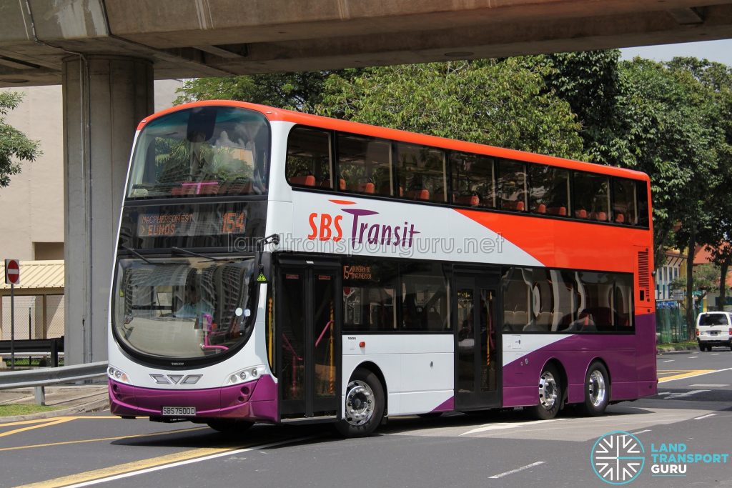 Bus Service 154 - SBS Transit Volvo B9TL Wright (SBS7500D)