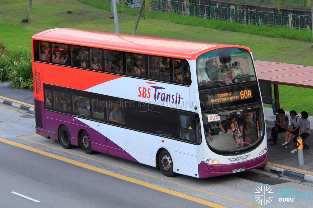 Bus Service 60A - SBS Transit Volvo B9TL Wright (SBS7500D)