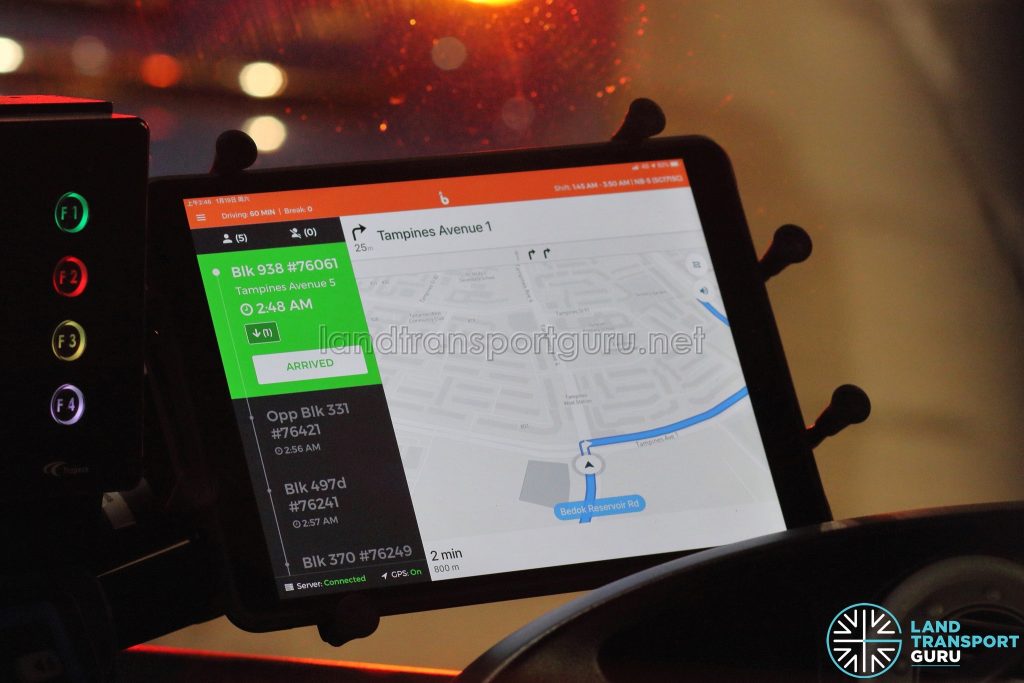 Tablet with BusNow Driver Application (Night Bus) - Navigation