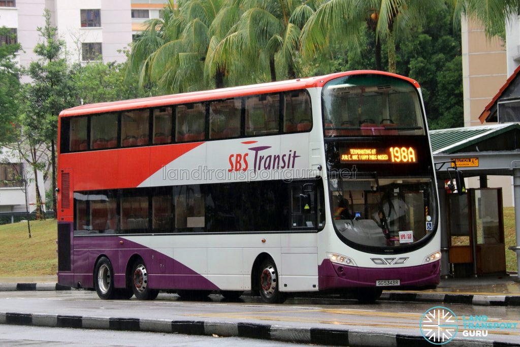 Bus Service 198A - SBS Transit Volvo B9TL Wright (SG5343R)