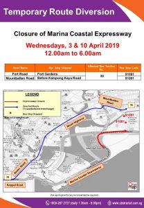 SBS Transit Poster for MCE Closure, Eastbound (Apr 2019)